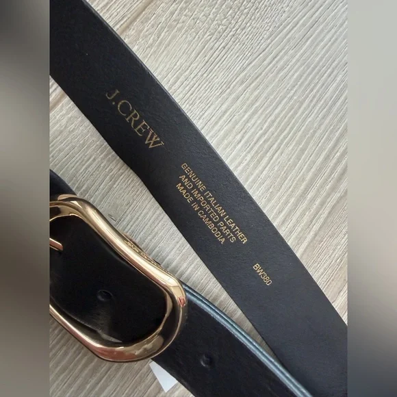 J. Crew Oval buckle belt in Italian leather black - Picture 9 of 9